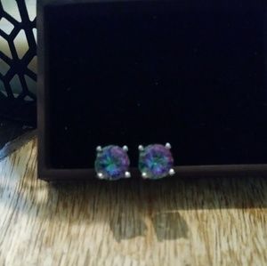 Stunning Rainbow Topaz Studs